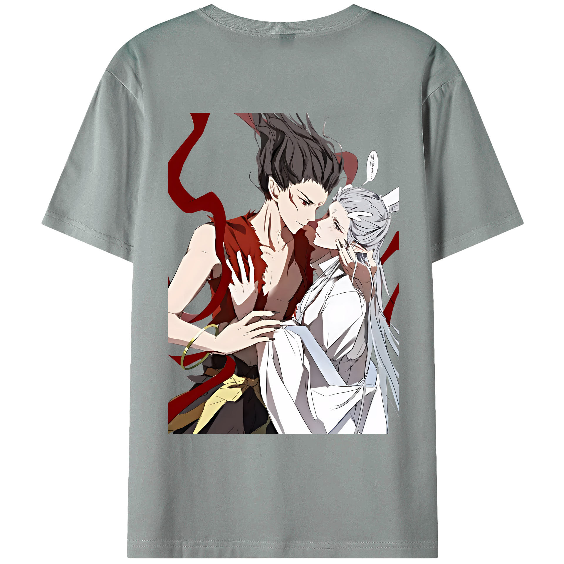 （画像用） Ne Zha 2 ナタ 魔童の大暴れ 綿100％ メンズ半袖Tシャツ（バックプリント） 通気性